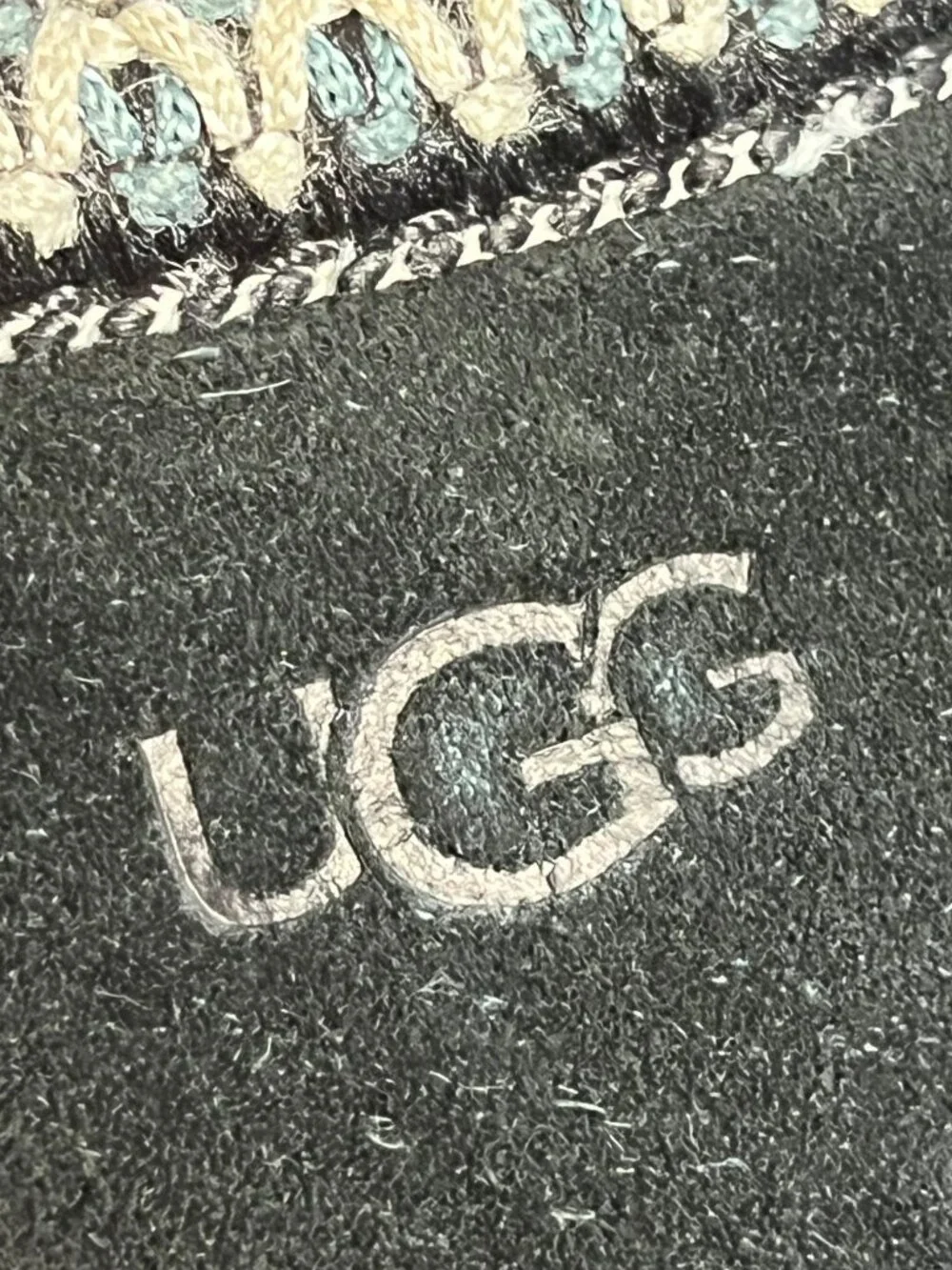 UGG Tasman Slippers Black Suede Shearling Lined Kids Size 2